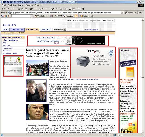 Mit Werbung übersäte WebSeite im Internet-Explorer Mit Werbung übersäte WebSeite im Internet-Explorer